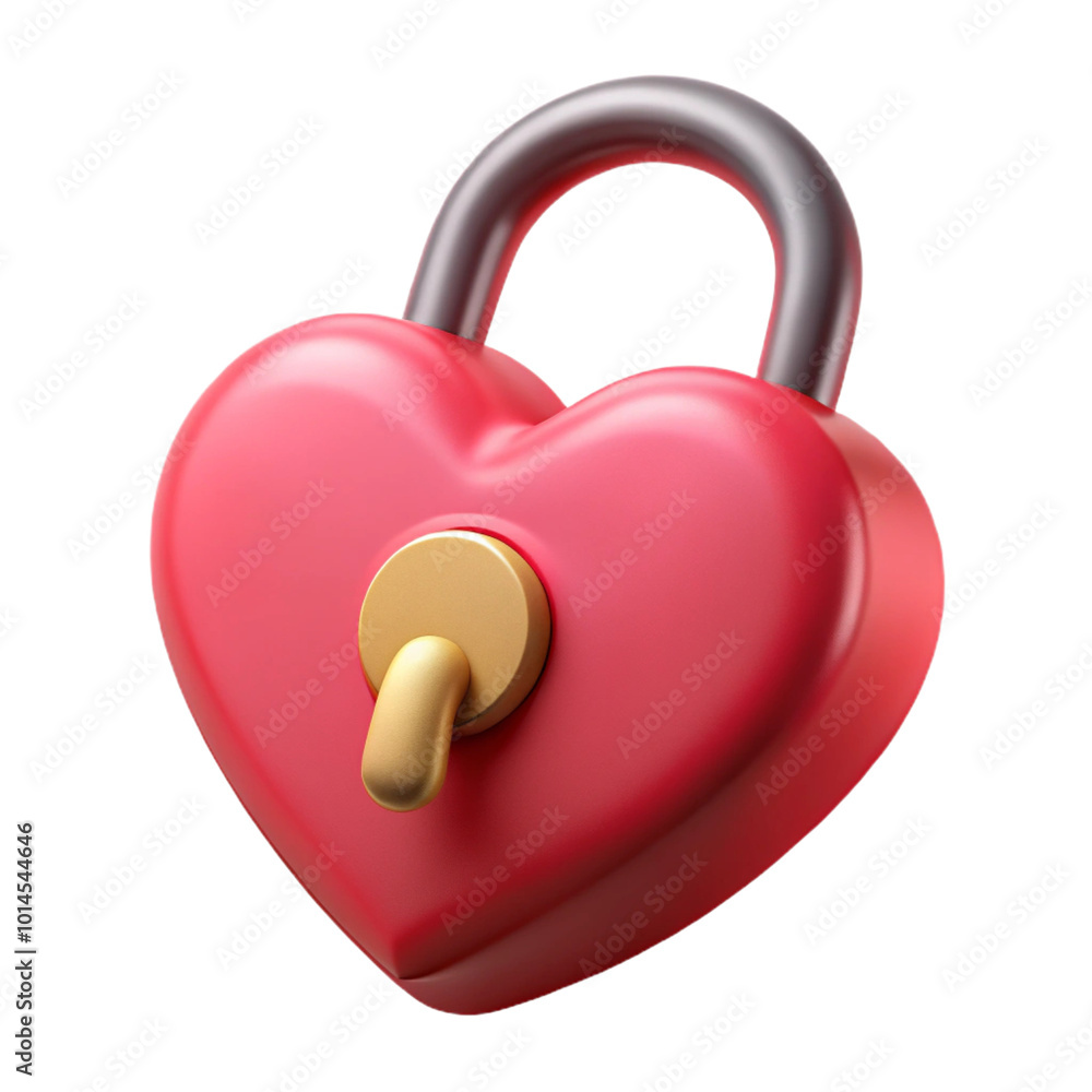 Valentine's Day Heart Lock 3d cartoon style illustration Valentine's Day Heart Lock 3d cartoon style illustration