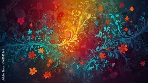 legant Abstract Floral Swirls Background Design for Creative Projects photo