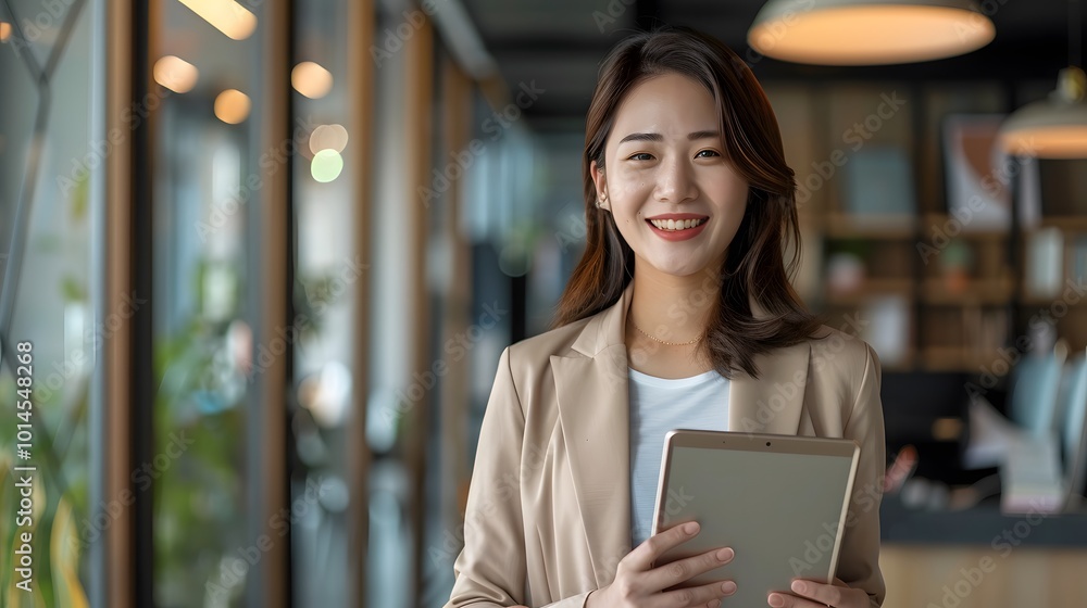Confident and Happy Young Saleswoman: Ready to Make an Impact in Sales and Marketing Confident and Happy Young Saleswoman: Ready to Make an Impact in Sales and Marketing