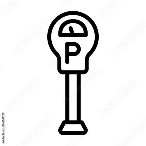 Parking Meter Vector Line Icon Design
