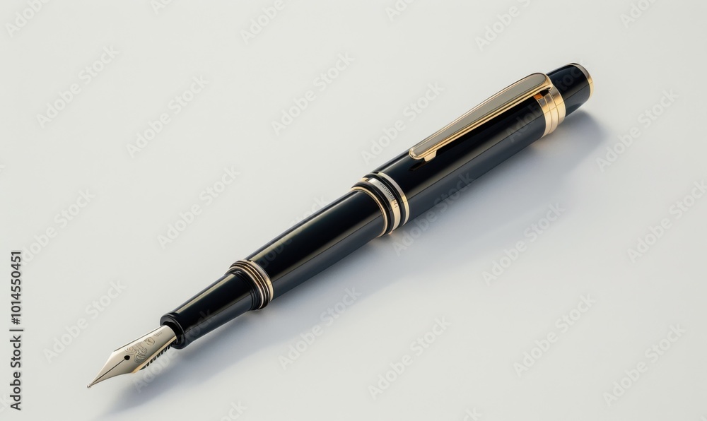 Luxury fountain pen, white background, 4K hyperrealistic photo Luxury fountain pen, white background, 4K hyperrealistic photo