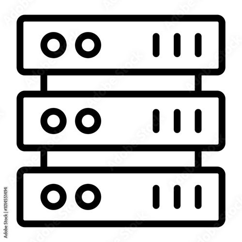 Server Rack Vector Line Icon Design