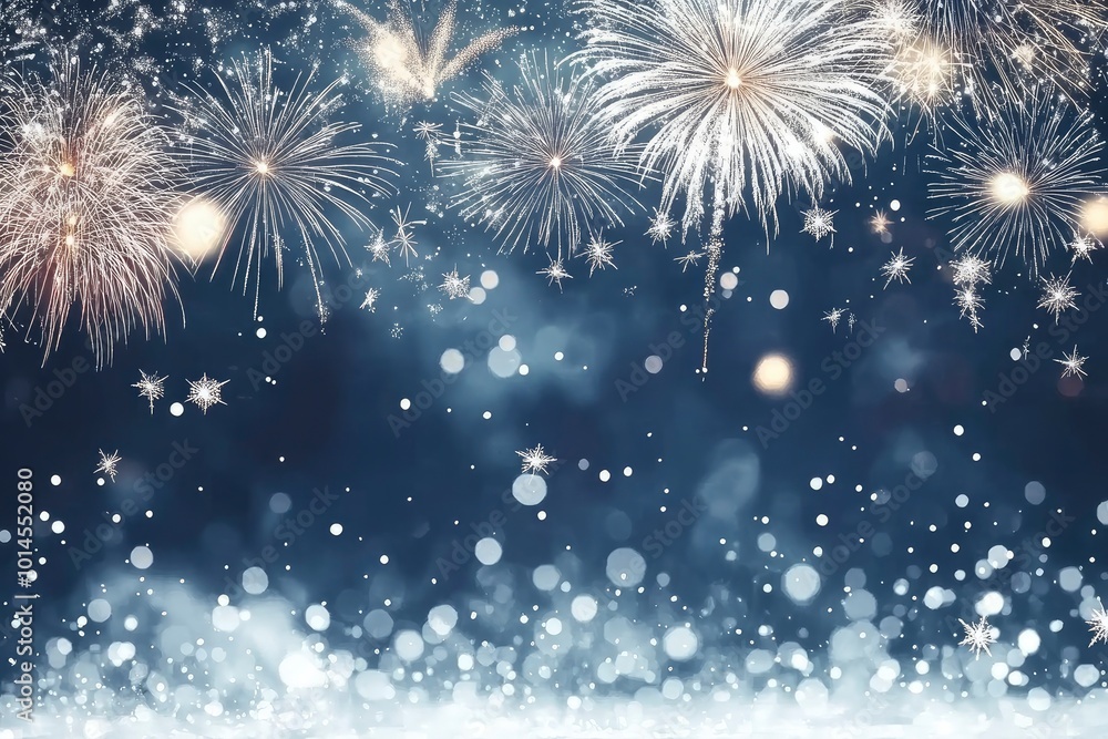 night sky with fireworks , new years background. with generative ai night sky with fireworks , new years background. with generative ai