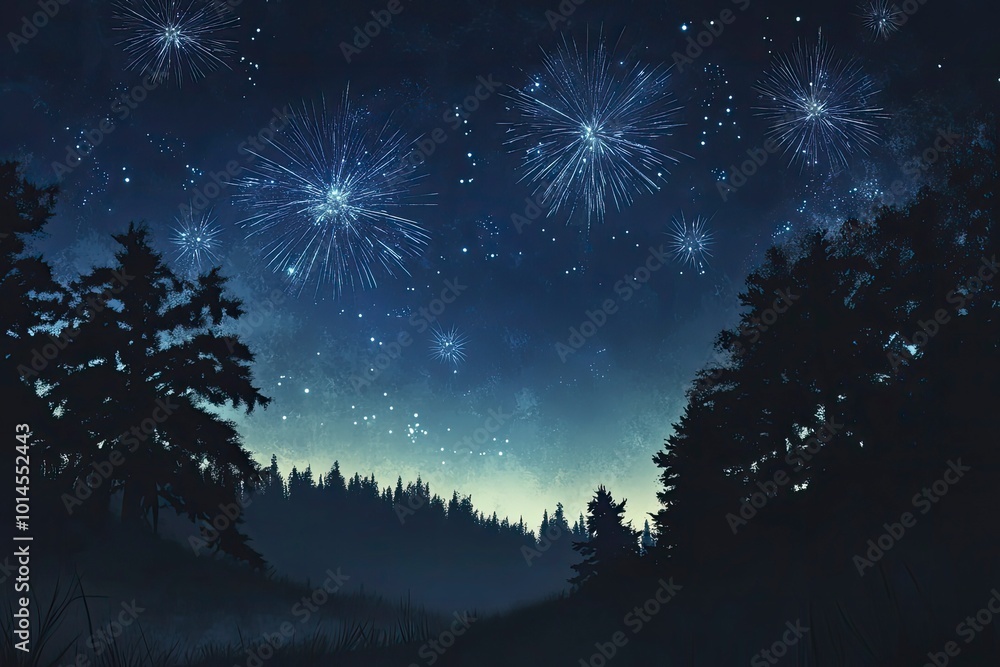 night sky with fireworks , new years background. with generative ai night sky with fireworks , new years background. with generative ai