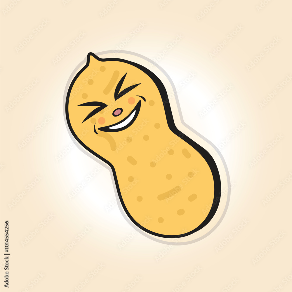 Cute peanut character vector illustration Cute peanut character vector illustration