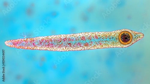 Microscopic View of Paramecium Swimming in Water photo