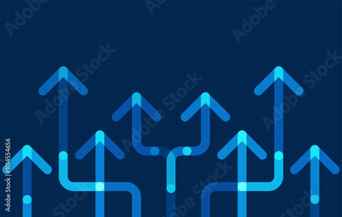 Abstract arrow direction. Business investment to success. financial data graph strategy. Technology background. High speed.