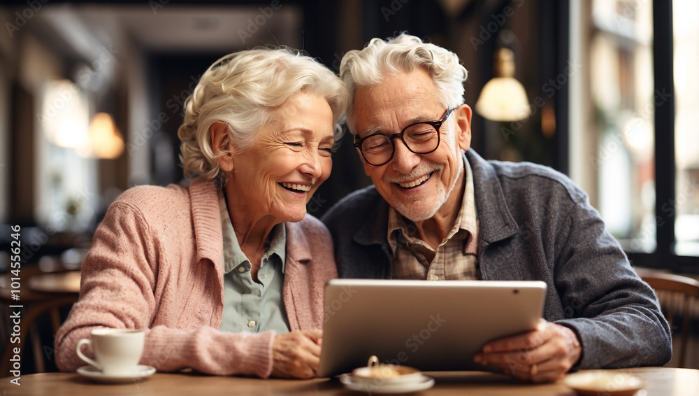 Elderly Couple Sharing a Joyful Moment 1 Elderly Couple Sharing a Joyful Moment 1
