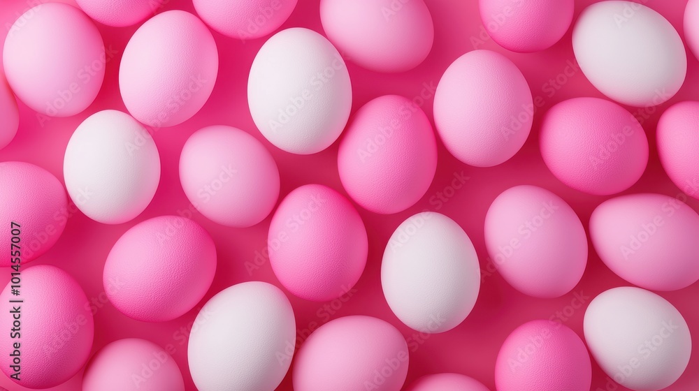 Pastel Pink Easter Eggs on Soft Background Pastel Pink Easter Eggs on Soft Background
