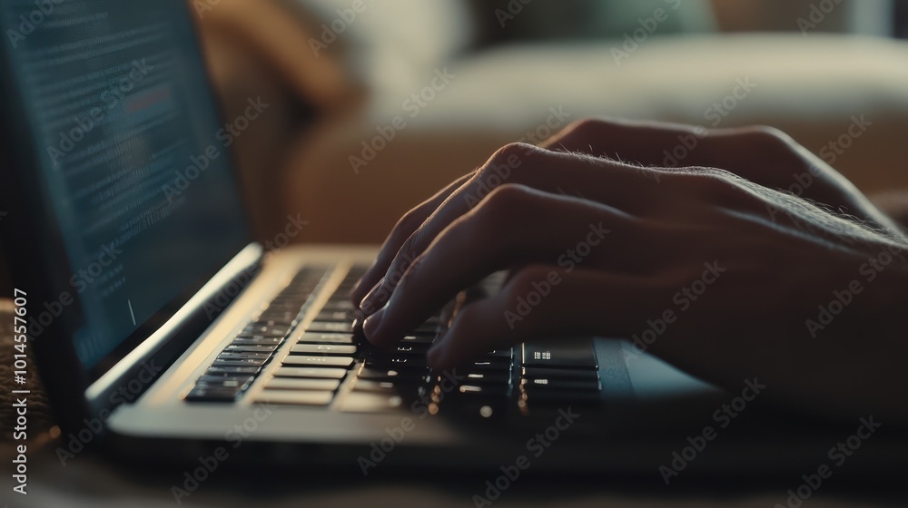 The Hands on Laptop Keyboard The Hands on Laptop Keyboard