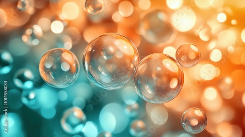 A vibrant abstract image of bubbles against a colorful background.