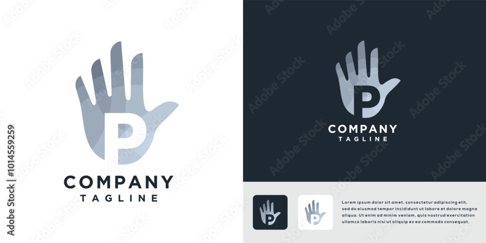 Fototapeta premium Letter P hand logo design template