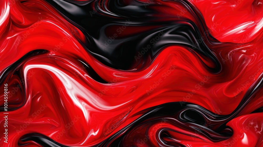 Obraz premium Abstract Red and Black Swirl Pattern Design