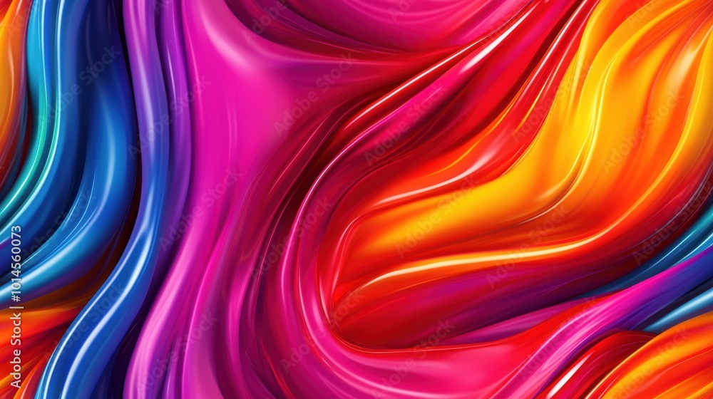 Obraz premium Vibrant Rainbow Swirl Background Design