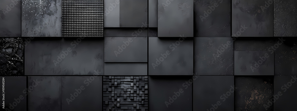 Naklejka premium Textured Black Grid