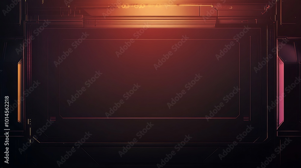 A futuristic, abstract background with a glowing rectangular panel in the center. A futuristic, abstract background with a glowing rectangular panel in the center.