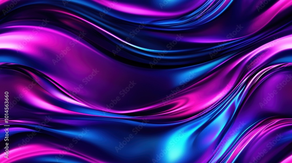 Fototapeta premium Abstract Flowing Shiny Purple and Blue Background