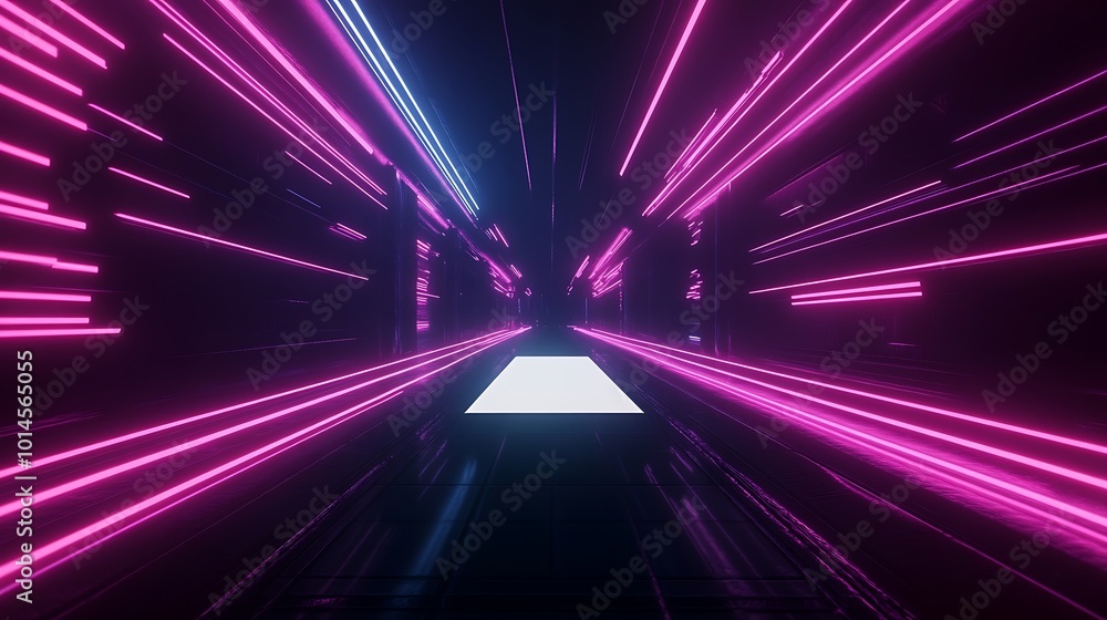 Abstract futuristic tunnel with glowing neon lights. Abstract futuristic tunnel with glowing neon lights.