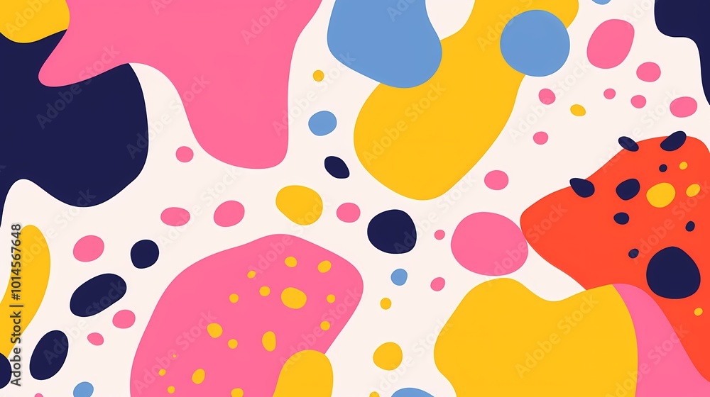 Bright and playful abstract design with vibrant colors and fluid shapes. Bright and playful abstract design with vibrant colors and fluid shapes.