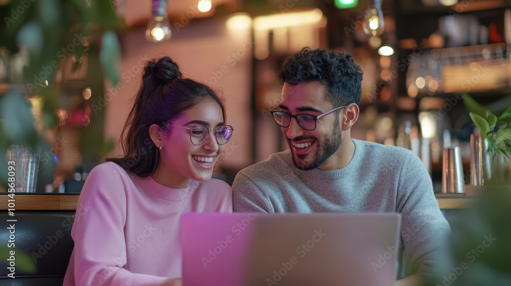 The Couple Using Laptop Together The Couple Using Laptop Together