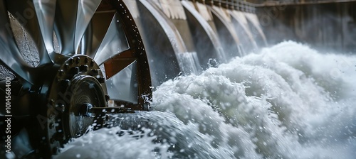 Hydroelectric turbine harnessing sustainable power, showcasing the importance of green energy in promoting ecological balance and environmental conservation