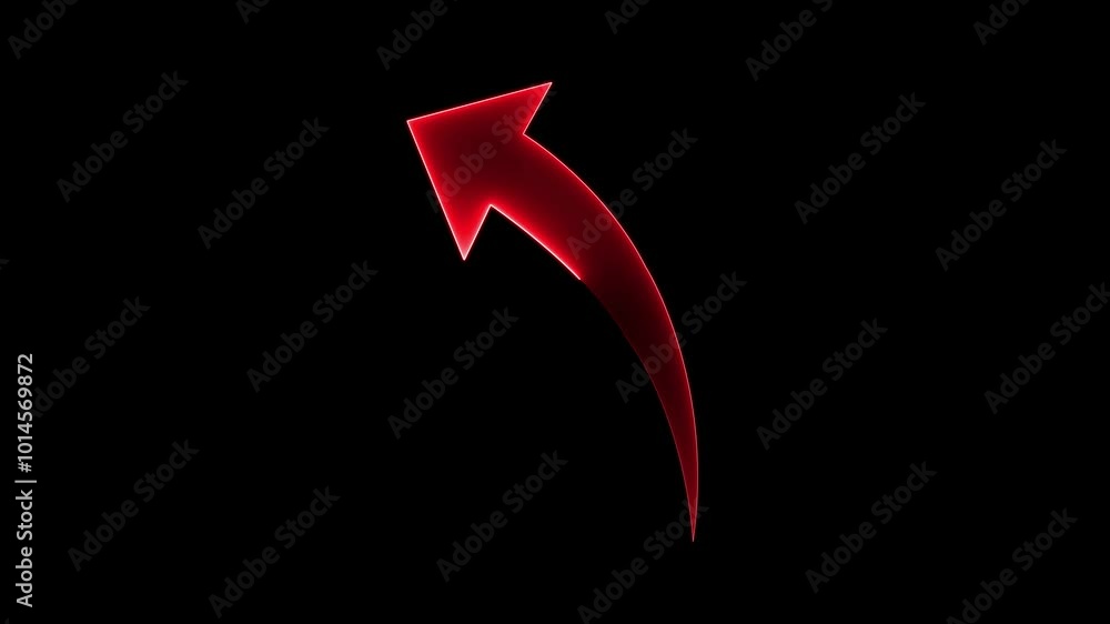 Arrow on a black background is animated by red neon. Arrow on a black background is animated by red neon.