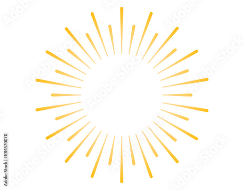 シンプルで使いやすい集中線　黄　4