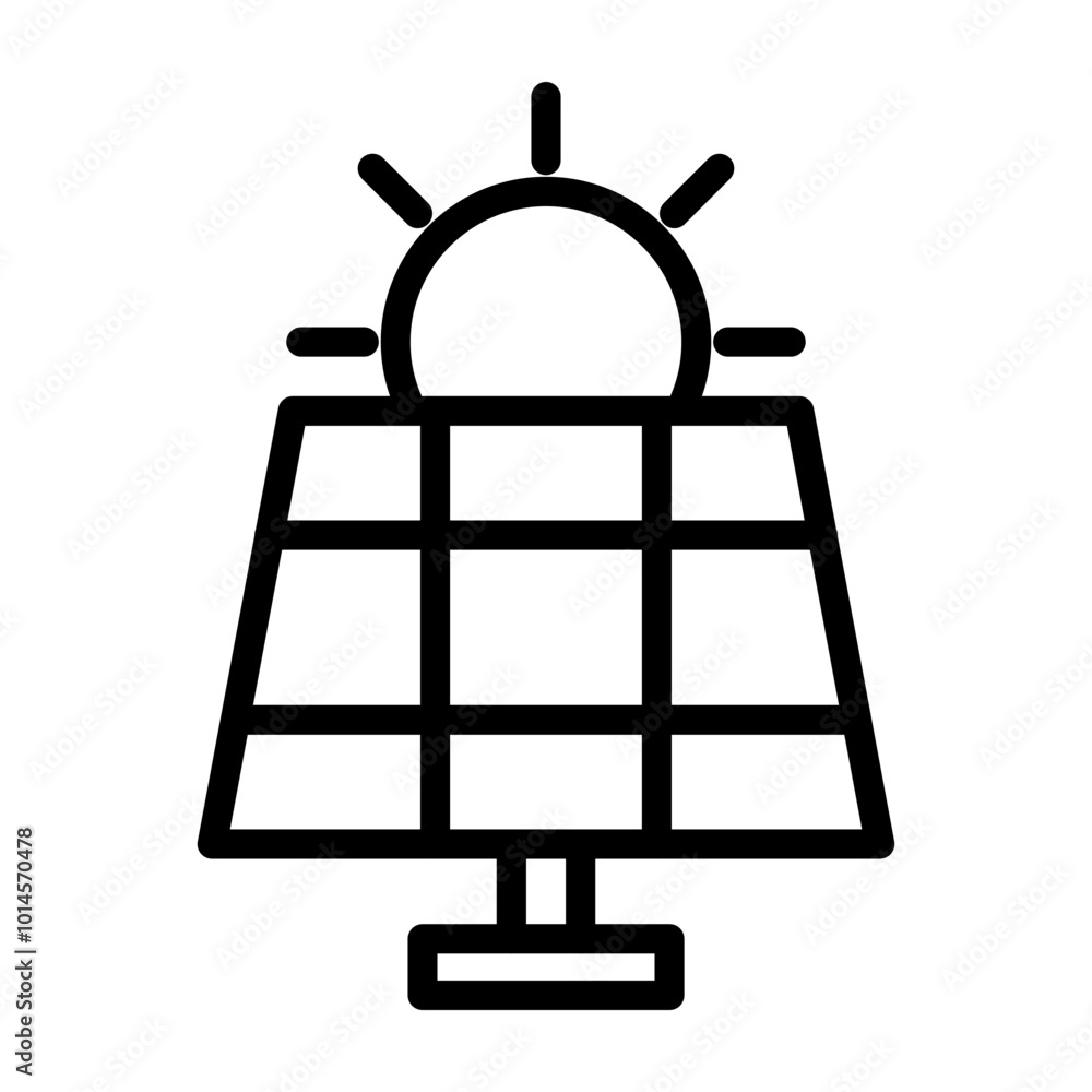 Solar Panel Vector Line Icon Design Solar Panel Vector Line Icon Design