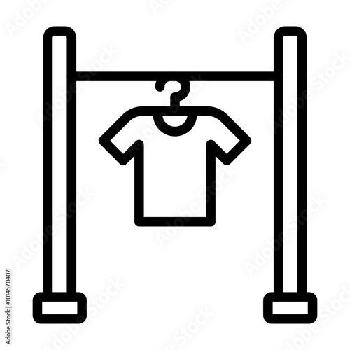 Clothing Rack Vector Line Icon Design