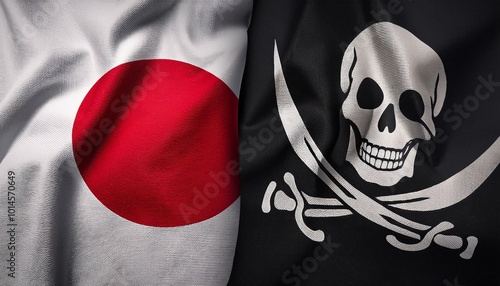 日本の国旗と海賊旗(Japan flag & pirate flag.)
 photo