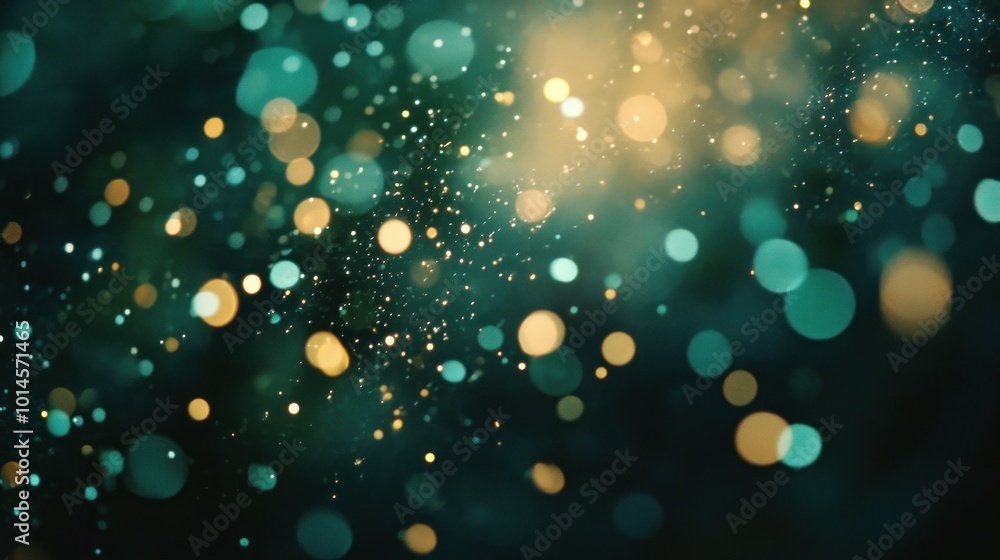 Abstract Bokeh Background with Teal and Gold Lights Abstract Bokeh Background with Teal and Gold Lights