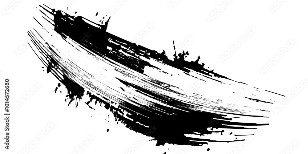 Obraz premium Grunge brush, rough ink black stroke