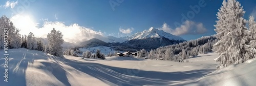 Winterlandschaft - Verschneites Alpenpanorama fÃ¼r erholsamen Winterurlaub photo