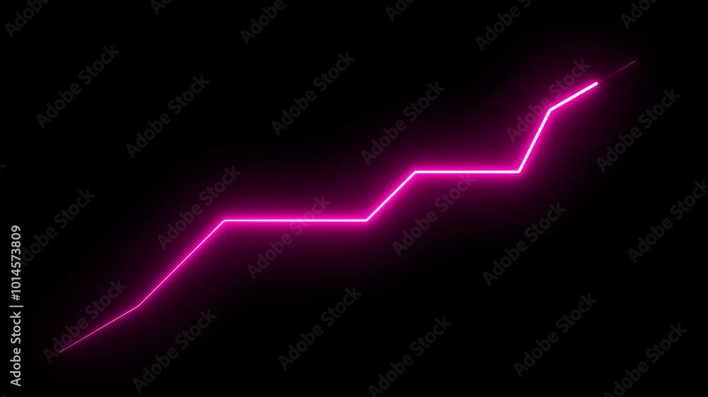 Blowing neon business Arrow animation. Animated Financial Growth Graph. Blowing neon business Arrow animation. Animated Financial Growth Graph.