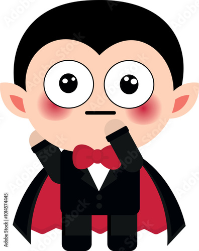 Cute vampire, goth, with expressions, collection, stick Fun Emotions, embarrassed vampire, ashamed