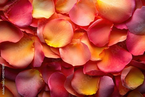 Colorful rose petals forming a beautiful floral background