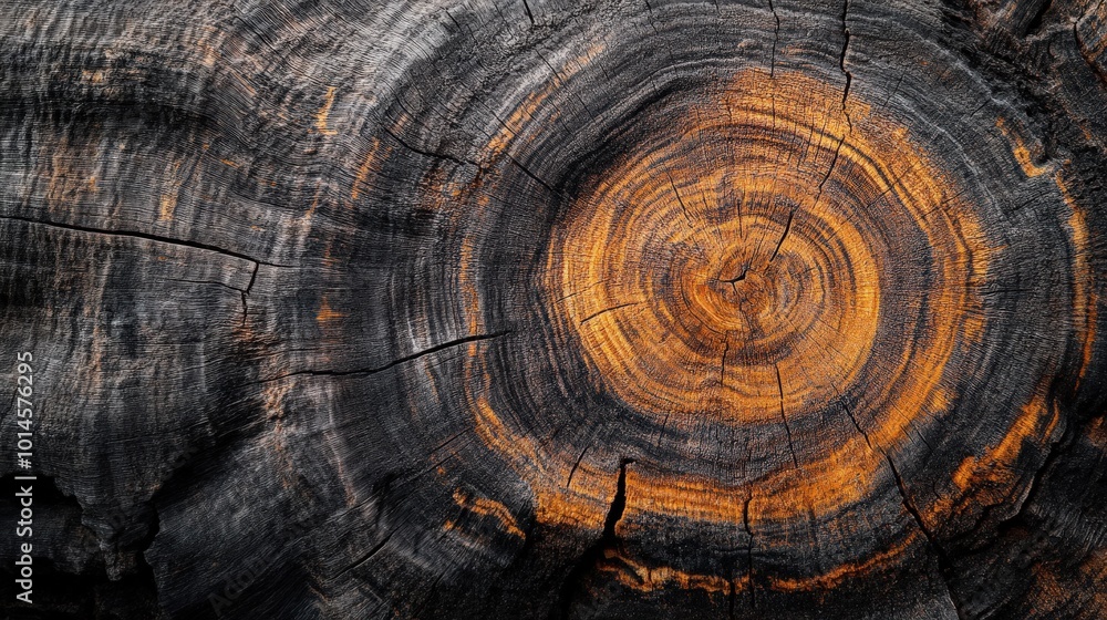 Fototapeta premium Closeup photograph of wood grain patterns in a weathered maple log