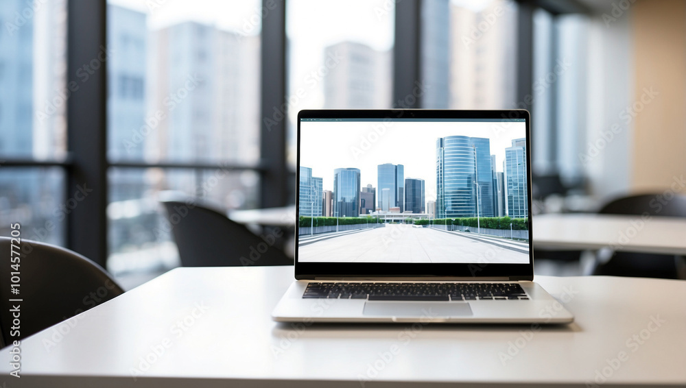 Modern Laptop with Blank Screen Modern Laptop with Blank Screen