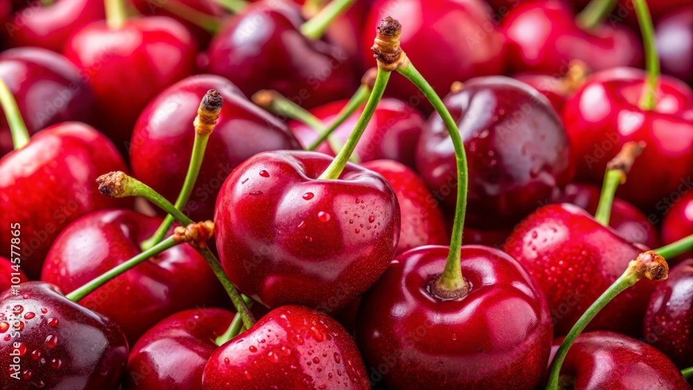 Savor delectable cherry treats ideal for desserts, baking, or healthy snacking, all presented in vibrant red hues for Savor delectable cherry treats ideal for desserts, baking, or healthy snacking, all presented in vibrant red hues for