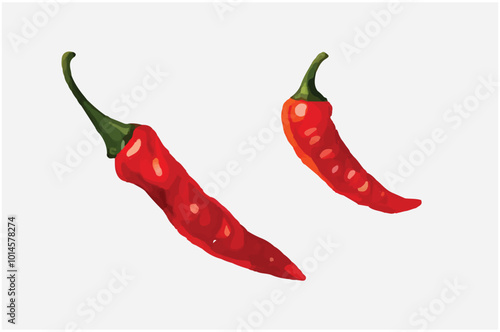 hot chili pepper. cartoon style vector. hot red chili illustration for natural organic food