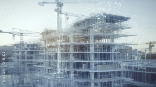 Wallpaper Mural A Wireframe Model of a Building Under Construction Torontodigital.ca