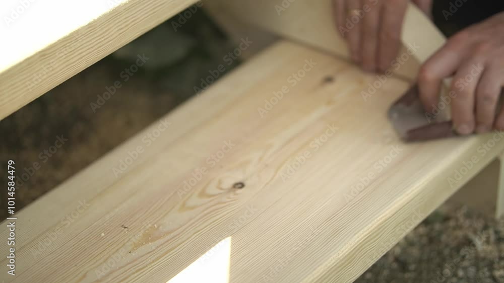 Carpentry. Sandpaper. Slow motion. High quality video in FullHD format. Carpentry. Sandpaper. Slow motion. High quality video in FullHD format.
