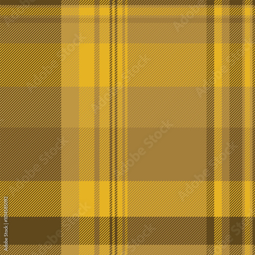 Pillow texture seamless fabric, yard check pattern plaid. Painting background vector tartan textile in amber color.