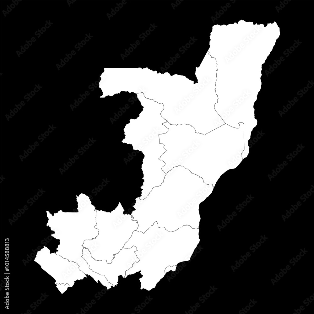Fototapeta premium Republic of the Congo map with administrative divisions. Vector illustration.