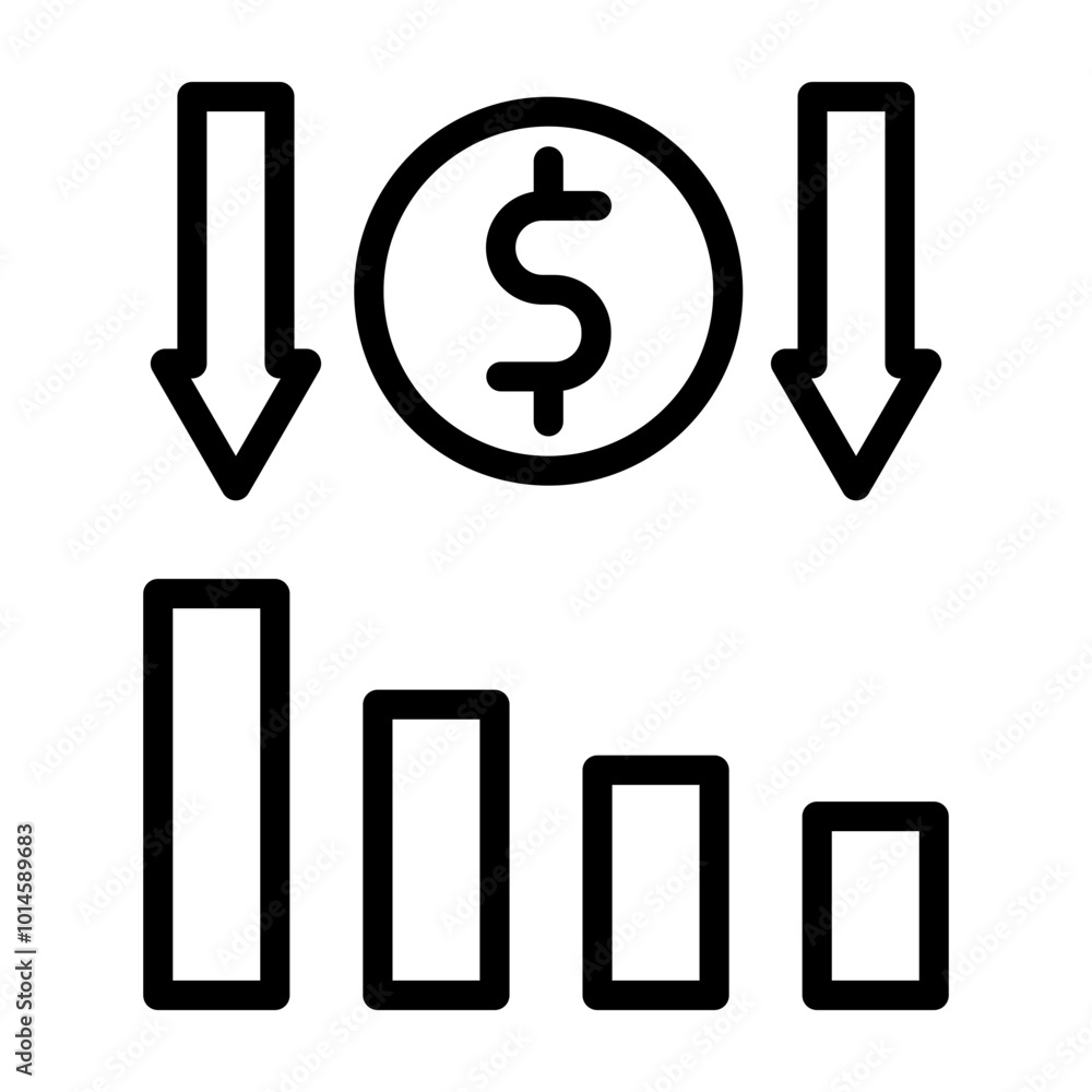 Low Sale Vector Line Icon Design