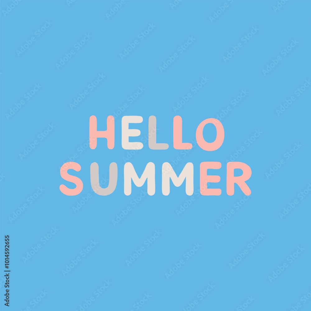 Hello summer. Hand drawn lettering phrase. Vector illustration.Eps 10. Hello summer. Hand drawn lettering phrase. Vector illustration.Eps 10.