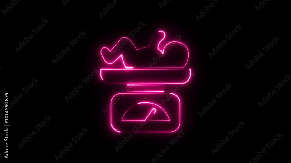 The future baby and a placenta in the uterus. Bright neon fetus baby icon in line style. Position of the baby on the mother's stomach. The future baby and a placenta in the uterus. Bright neon fetus baby icon in line style. Position of the baby on the mother's stomach.