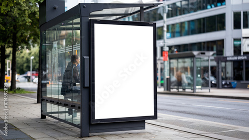 Street Outdoor Glued Poster Advertising Billboard Mockup Template Bus Stop