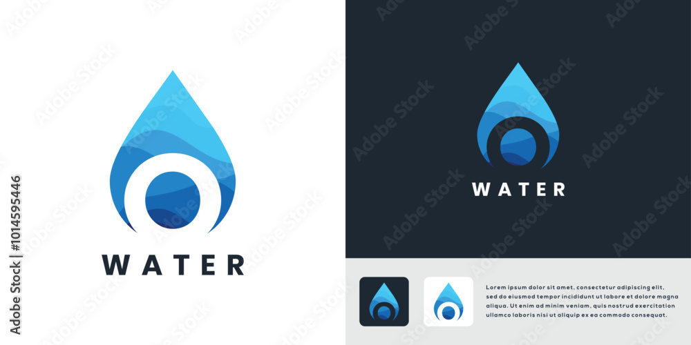 Water letter O logo design template Water letter O logo design template