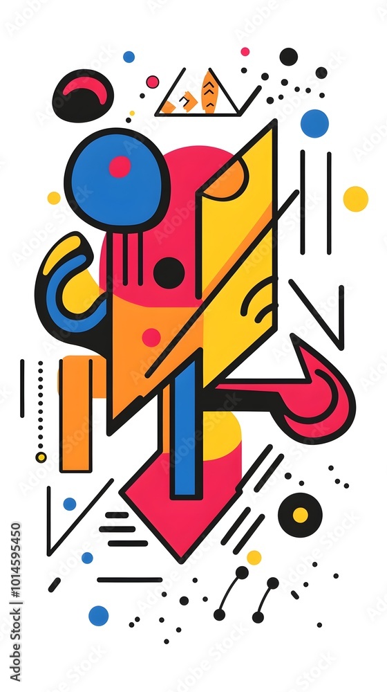 Vibrant Memphisian Geometric Abstract Art Composition Vibrant Memphisian Geometric Abstract Art Composition